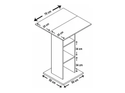VCM Wood Bar Table | Tabela em pé | Dimensões aprox. A. 108 x 70 x 70 cm | mesa alta - Standos (Sonoma oak (Sägerau))