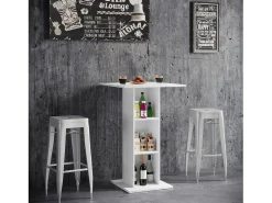 VCM Wood Bar Table | Tabela em pé | Dimensões aprox. A. 108 x 70 x 70 cm | mesa alta - Standos (Branco)