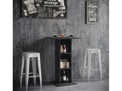 VCM Wood Bar Table | Tabela em pé | Dimensões aprox. A. 108 x 70 x 70 cm | mesa alta - Standos (Preto)