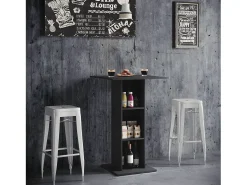 VCM Wood Bar Table | Tabela em pé | Dimensões aprox. A. 108 x 70 x 70 cm | mesa alta - Standos (Preto)