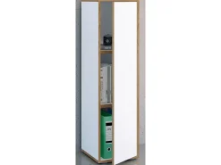VCM Wood Office Cabinet Folder Arquivo Gabinete Móveis de escritório Gabinete Salia 3x Largura 30 cm Porta giratória (Branco)
