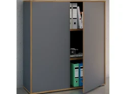 VCM Wood Office Cabinet Folder Arquivo Gabinete Gabinete de móveis de escritório Salia 3x Largura 100 cm Portas giratórias (Antracite)