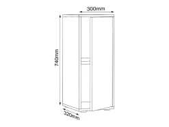 VCM Wood Office Cabinet Folder Arquivo Gabinete de móveis de escritório Salia 2x Largura 30 cm Porta giratória (Antracite)