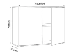 VCM Wood Office Cabinet Folder Arquivo Gabinete Móveis de escritório Gabinete Salia 2x Largura 100cm Portas giratórias (Branco)