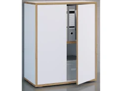 VCM Wood Office Cabinet Folder Arquivo Gabinete Móveis de escritório Gabinete Salia 2x Largura 60 cm Portas giratórias (Branco)