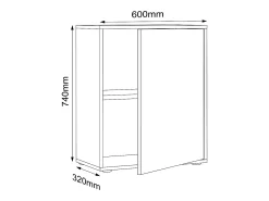VCM Wood Office Cabinet Folder Arquivo Gabinete Móveis de escritório Gabinete Salia 2x Largura 60 cm Portas giratórias (Branco)