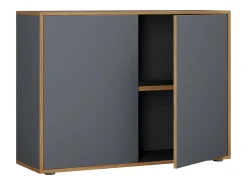 VCM Wood Office Cabinet Folder Arquivo Gabinete de móveis de escritório Salia 2x Largura 100 cm Portas giratórias (Antracite)