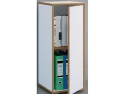 VCM Wood Office Cabinet Folder Arquivo Gabinete Móveis de escritório Gabinete Salia 2x Largura 30 cm Porta giratória (Branco)
