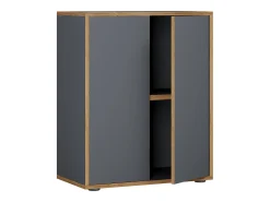 VCM Wood Office Cabinet Folder Arquivo Gabinete de móveis de escritório Salia 2x Largura 60 cm Portas giratórias (Antracite)