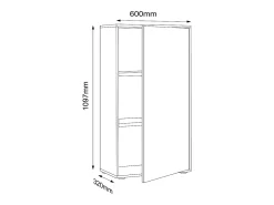 VCM Wooden Office Cabinet Folder Arquivo Gabinete de móveis de escritório Salia 3x Largura 60 cm Portas giratórias (Antracite)