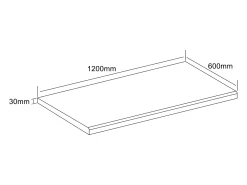 VCM Worktop | 30mm de espessura | Largura 120 cm | Fácil de limpar | Balcão de cozinha - Fasola (estilo mármore|)