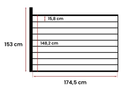 Vedação de pousar A148 cm, kit de 9 lâminas + 1 poste antracite PALIZO