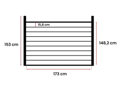 Vedação de pousar A148 cm, kit 9 lâminas + 2 postes antracite - PALIZO