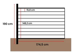 Vedação para enterrar A148 cm, kit 9 lâminas + 1 poste antracite - PALIZO