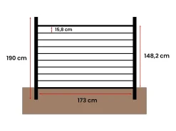 Vedação para enterrar A148 cm kit 9 lâminas + 2 postes antracite - PALIZO