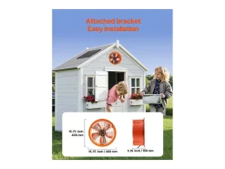 Ventilador de Extração de Galeria SucceBuy, Ventilador Axial, 35,6 cm, 36,8 m³/min com Termostato Ajustável