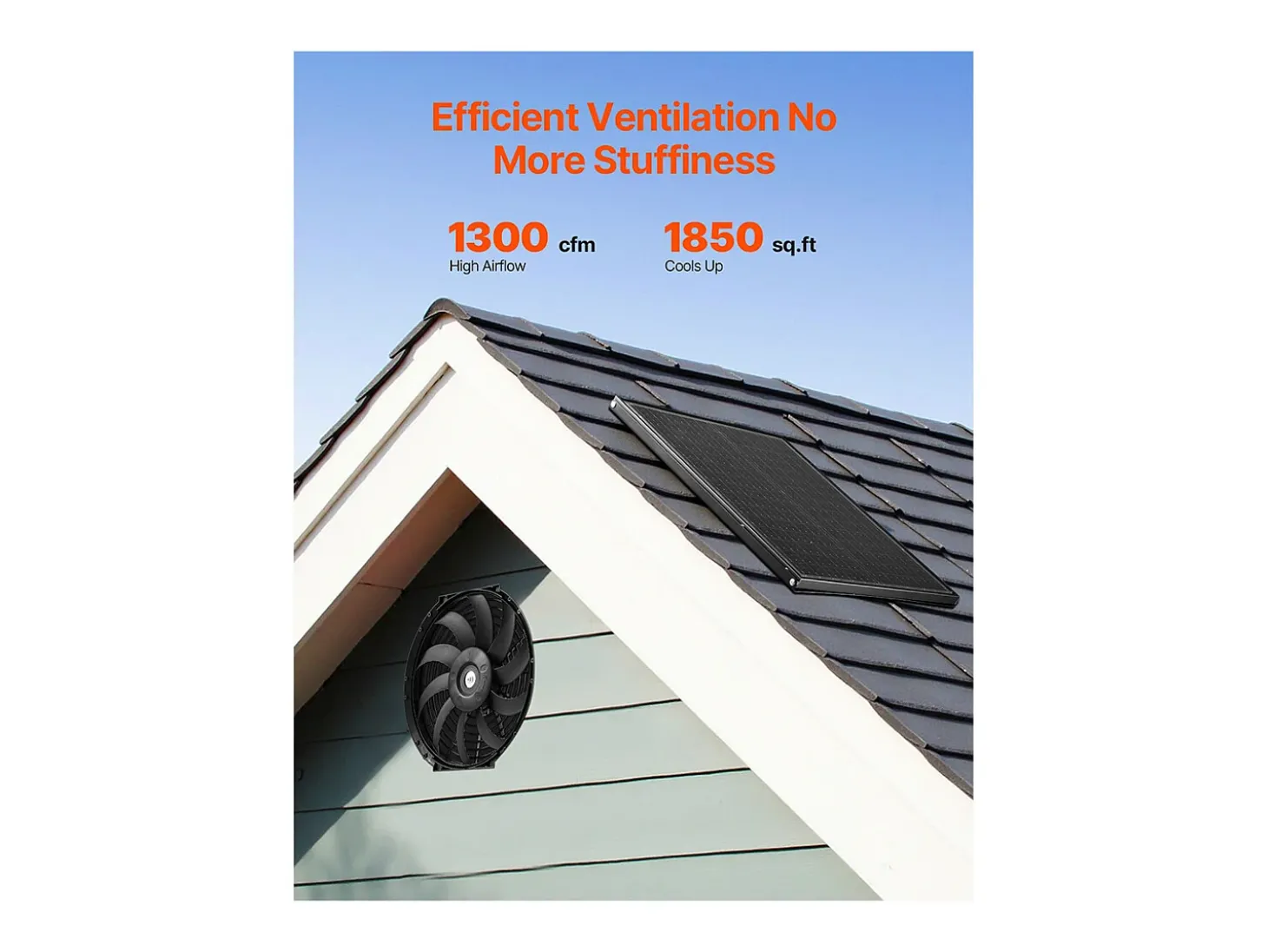 Ventilador de Extração de Galeria SucceBuy, Ventilador Axial, 30,5 cm, 36,8 m³/min com Termostato Ajustável