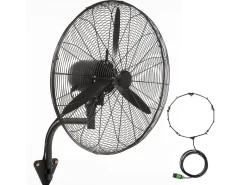 Ventilador de Nebulização, SucceBuy Ventilador de Nebulização Oscilante de 60,96 CM, 3 Velocidades, 115 W, Metal