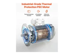 Ventilador de Pé Industrial SucceBuy, 3 Velocidades, 76 cm, Oscilante e Altura Ajustável