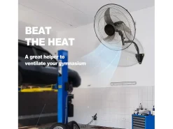 Ventilador de Parede SucceBuy, 44cm, 4000 CFM, 3 Velocidades, Preto, para Refrigerar Armazéns, Estufas, Oficinas, Pátios e Caves
