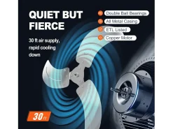 Ventilador de Parede SucceBuy, 44cm, 4000 CFM, 3 Velocidades, Preto, para Refrigerar Armazéns, Estufas, Oficinas, Pátios e Caves