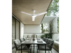 Ventilador de Teto com Luz Perenz 7194 B CT Branco - Ø 142 cm, 3 Lâminas, 9 Velocidades, Motor DC 25W, Silencioso