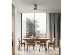 Ventilador de teto com luz Perenz 7185 GR CT Preto - Ø 132 cm, 3 lâminas, 6 velocidades, motor 40W DC, silencioso