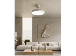 Ventilador de teto com luz Perenz 7196 R CT Sand - Ø 106 cm, 3 pás, 6 velocidades, motor 40W DC, silencioso