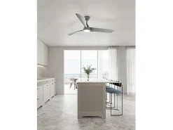 Ventilador de teto com luz Perenz 7204 GR CT Cinza - Ø 132 cm, 3 lâminas, 6 velocidades, motor 35W DC, silencioso