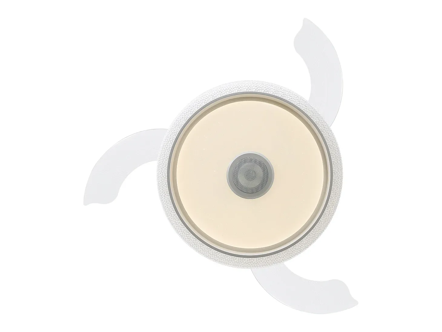 Ventilador de teto de 106,6 cm com 3 lâminas retráteis, LED e alto-falante Bluetooth, motor DC reversível, branco