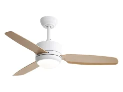 Ventilador de teto de 116,8 cm com 3 lâminas de ABS e LED, 6 velocidades, motor DC reversível, luz natural