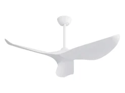 Ventilador de teto de 3 pás de 96,5 cm com controle remoto, 6 velocidades e timer ajustável, motor DC reversível, branco