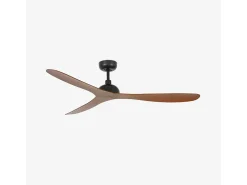 Ventilador de teto Faro Barcelona - Gotland L Preto/Madeira - Motor DC silencioso, sem luz, controle remoto, 6 velocidades