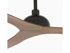 Ventilador de teto Faro Barcelona - Gotland L Preto/Madeira - Motor DC silencioso, sem luz, controle remoto, 6 velocidades