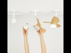 Ventilador de teto Perenz branco com luz LED 15W e pás ABS, 3 velocidades, silencioso, com controle remoto, conexão E27 - Diâmetro 36cm