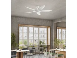 Ventilador de Teto sem Luz Perenz 7200 B Branco - Ø 142 cm, 5 Lâminas, 5 Velocidades, Motor DC 50W, Silencioso
