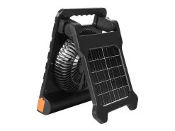 Ventilador Solar SucceBuy Portátil Recarregável 10000 mAh com Iluminação LED, Painel Solar Dobrável 4 W, 4 Velocidades, Temporizador, Alimentação USB