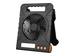 Ventilador Solar SucceBuy Portátil Recarregável 10000 mAh com Iluminação LED, Painel Solar Dobrável 4 W, 4 Velocidades, Temporizador, Alimentação USB