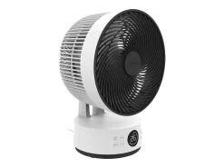 Ventoinha de mesa silenciosa MEACO MeacoFan Sefte 10", motor sem escovas, oscilação H/V e comando remoto iluminado branco.
