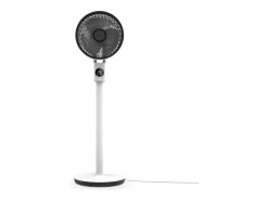 Ventoinha de pé MEACO MeacoFan Sefte 10", silenciosa, altura ajustável, oscilação horizontal e vertical, motor sem escovas, controlo remoto, cor branca.