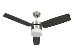 Ventoinha de teto c/ luz/controlo remoto 108cm castanho-escuro
