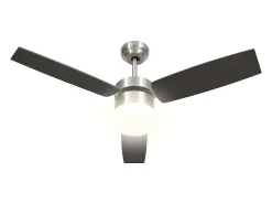 Ventoinha de teto c/ luz/controlo remoto 108cm castanho-escuro