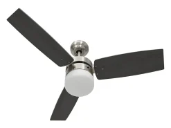Ventoinha de teto c/ luz/controlo remoto 108cm castanho-escuro