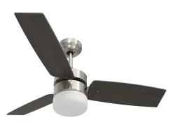 Ventoinha de teto c/ luz/controlo remoto 108cm castanho-escuro