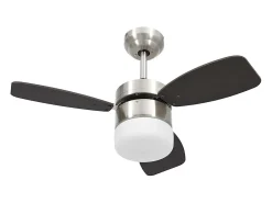 Ventoinha de teto c/ luz/controlo remoto 76 cm castanho-escuro