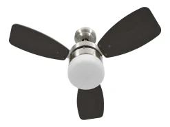 Ventoinha de teto c/ luz/controlo remoto 76 cm castanho-escuro