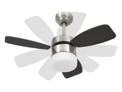 Ventoinha de teto c/ luz/controlo remoto 76 cm castanho-escuro