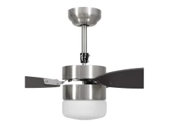 Ventoinha de teto c/ luz/controlo remoto 76 cm castanho-escuro