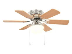Ventoinha de teto com luz 82 cm castanho claro