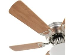 Ventoinha de teto com luz 82 cm castanho claro